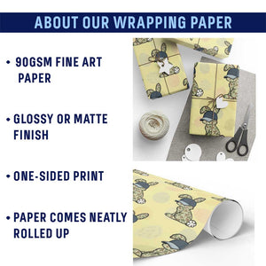 Camouflage Bunny Wrapping Paper Roll Funny Hunter Easter Gift TS12 Print Your Wear
