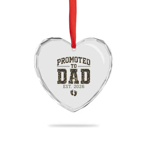 Camouflage Promoted To Dad Est 2026 Heart Crystal Glass Ornament Camo Pregnancy Announcement Graphic TS12 Print Your Wear