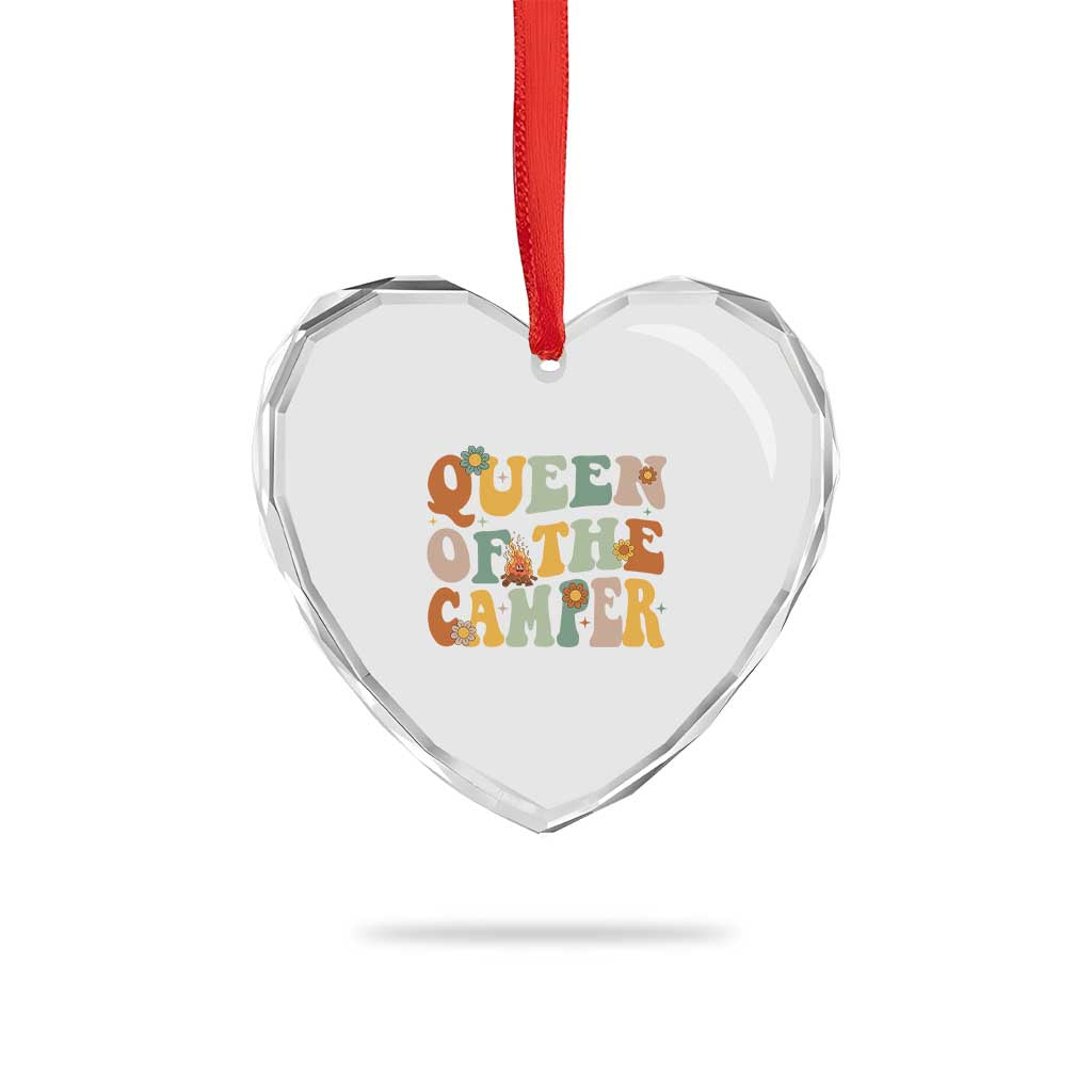 Camper Queen Heart Crystal Glass Ornament Retro Groovy Funny Women Girls RV Camping Lovers TS10 Print Your Wear