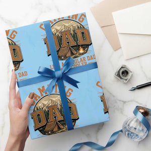 Camping Dad Like A Regular Dad But Cooler Wrapping Paper Roll Funny Fathers Day Gift TS12 Light Blue Print Your Wear