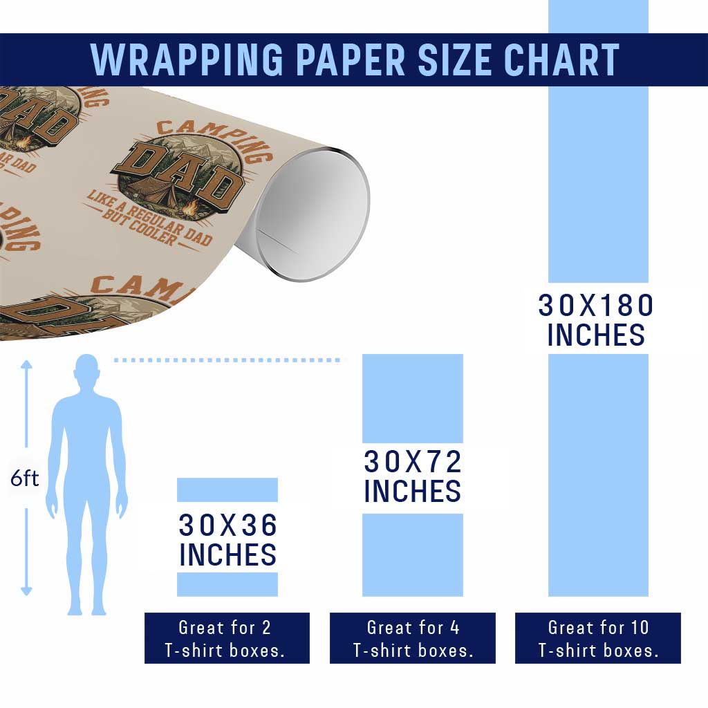 Camping Dad Like A Regular Dad But Cooler Wrapping Paper Roll Funny Fathers Day Gift TS12 Print Your Wear