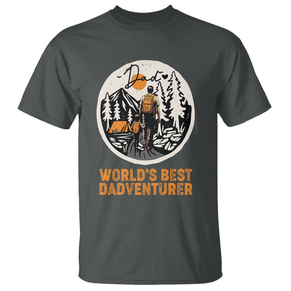 Camping Dad T Shirt World's Best Dadventure Outdoor Nature Lovers Father's Day TS02 Dark Heather Print Your Wear