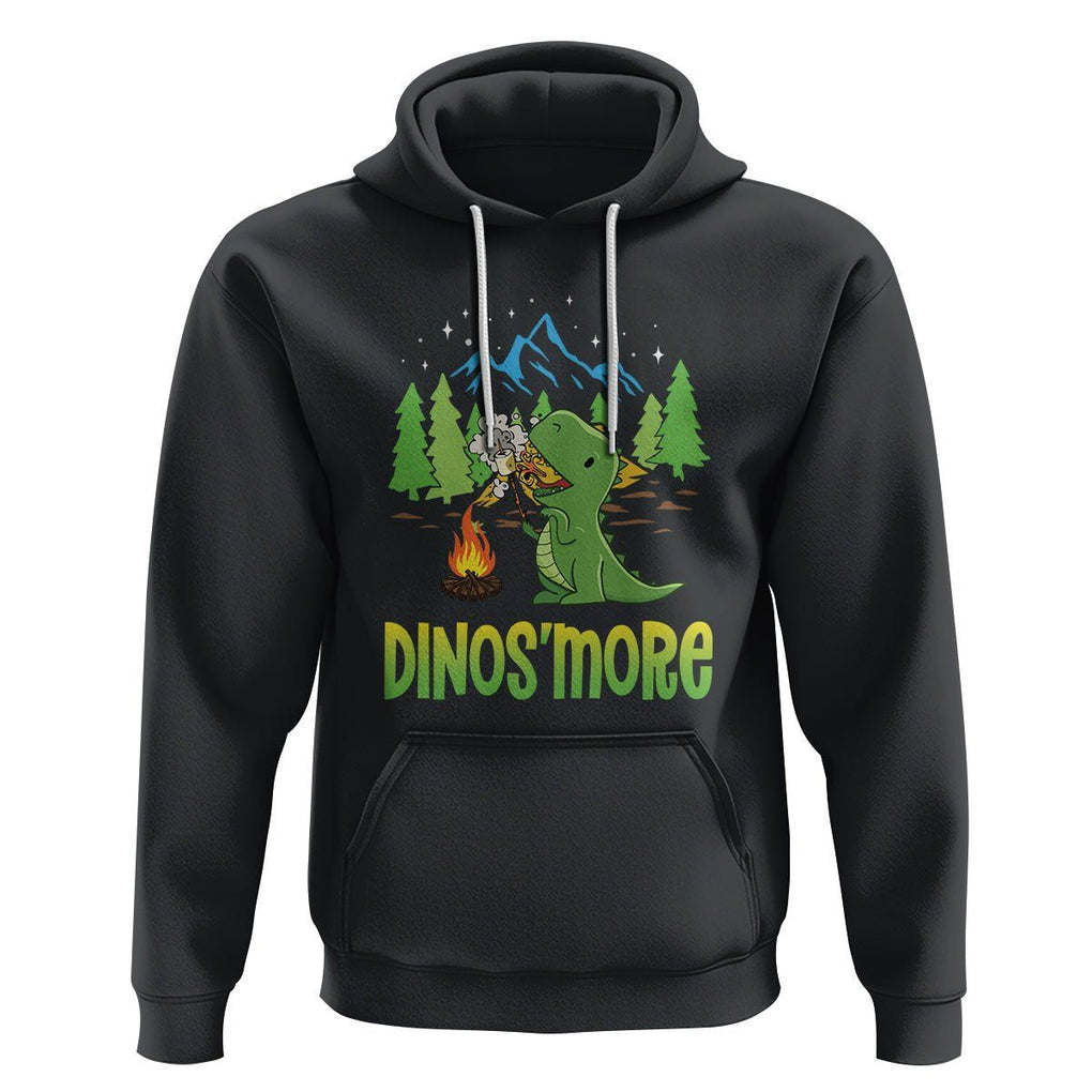 Camping Dinosaur Hoodie Dinos'more Funny Campfire Camper TS09 Black Printyourwear