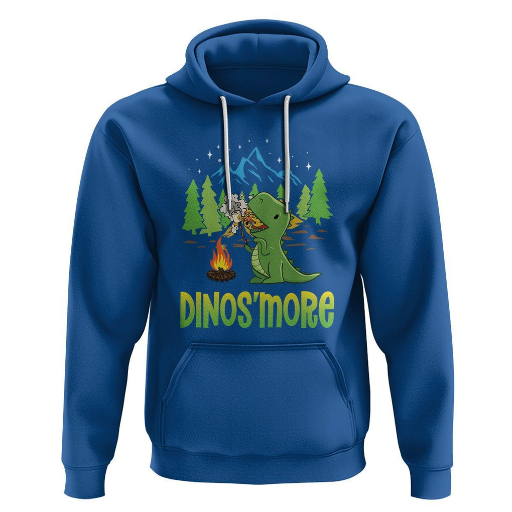 Camping Dinosaur Hoodie Dinos'more Funny Campfire Camper TS09 Royal Blue Printyourwear