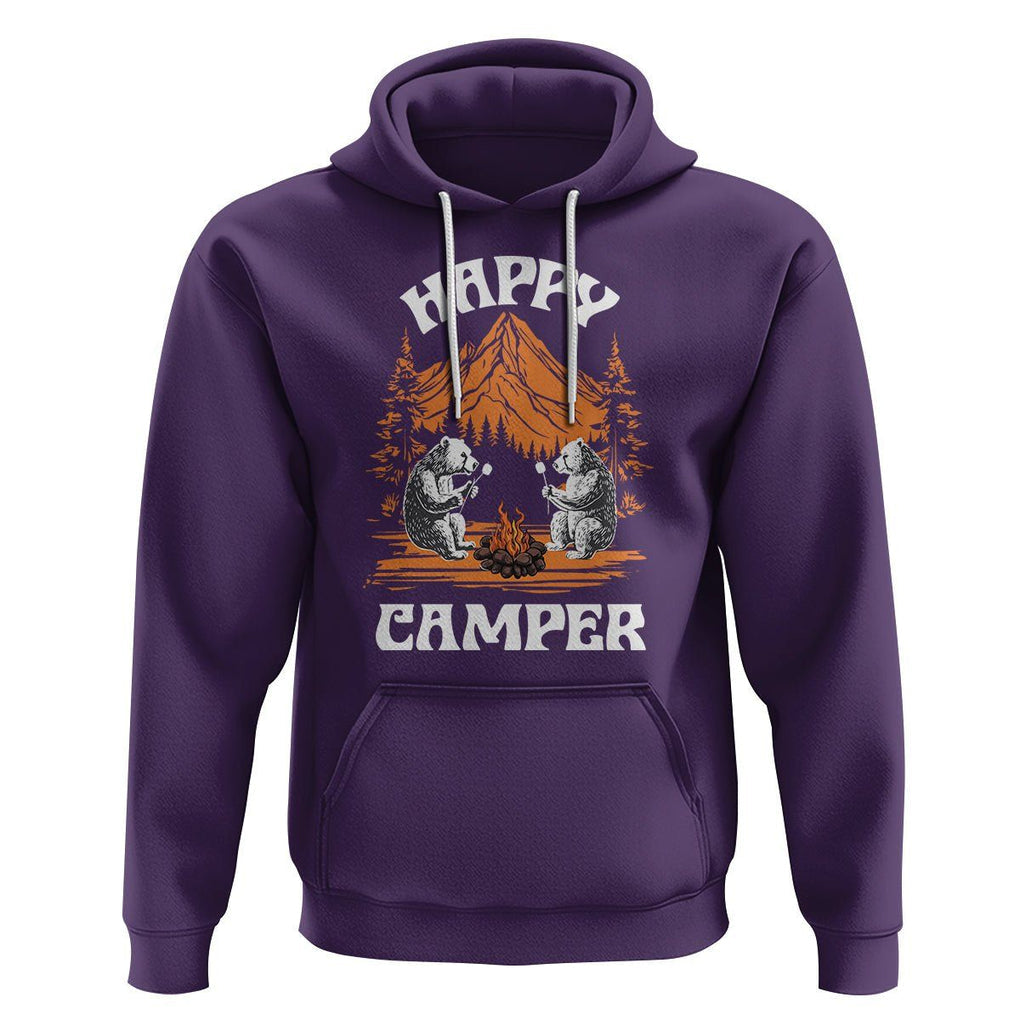 Camping Hoodie Happy Camper Funny Bear Campfire TS09 Purple Printyourwear