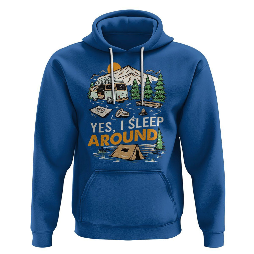 Camping Hoodie Yep I Sleep Around Campers TS09 Royal Blue Printyourwear