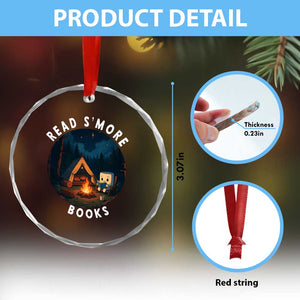 Camping Lover Crystal Glass Ornament Read Smore Books Funny Smores TS12 Print Your Wear