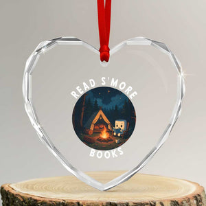 Camping Lover Heart Crystal Glass Ornament Read Smore Books Funny Smores TS12 Transparent Glass 3'' Heart Print Your Wear