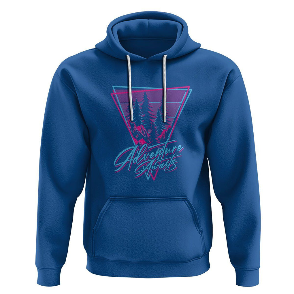 Camping Lover Hoodie Adventure Awaits Outdoors Hiking Mountains Climber TS09 Royal Blue Printyourwear