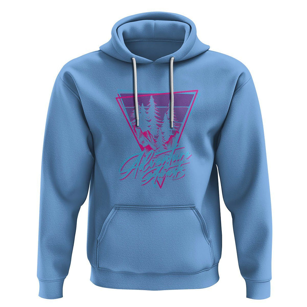 Camping Lover Hoodie Adventure Awaits Outdoors Hiking Mountains Climber TS09 Carolina Blue Printyourwear