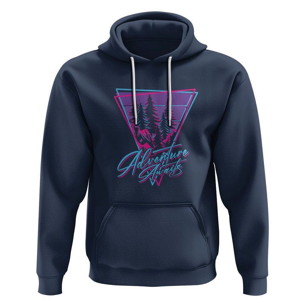 Camping Lover Hoodie Adventure Awaits Outdoors Hiking Mountains Climber TS09 Navy Printyourwear