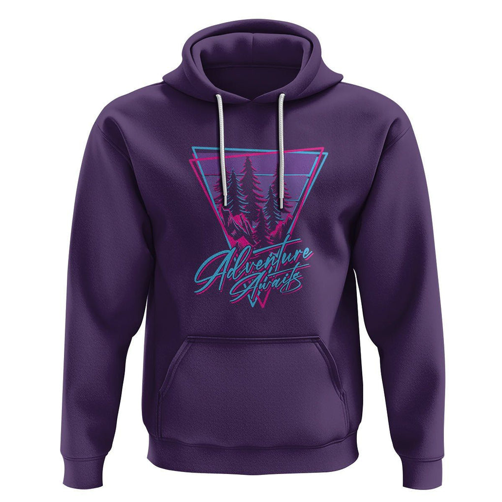 Camping Lover Hoodie Adventure Awaits Outdoors Hiking Mountains Climber TS09 Purple Printyourwear
