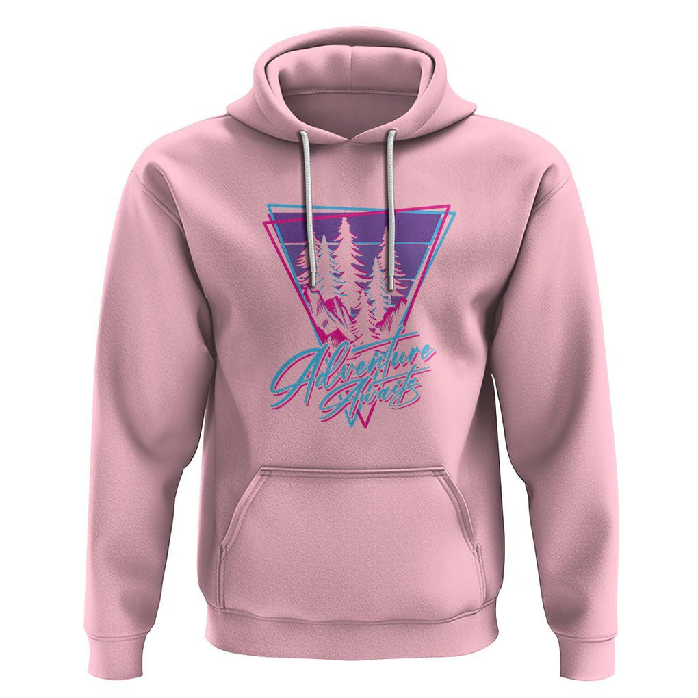 Camping Lover Hoodie Adventure Awaits Outdoors Hiking Mountains Climber TS09 Light Pink Printyourwear
