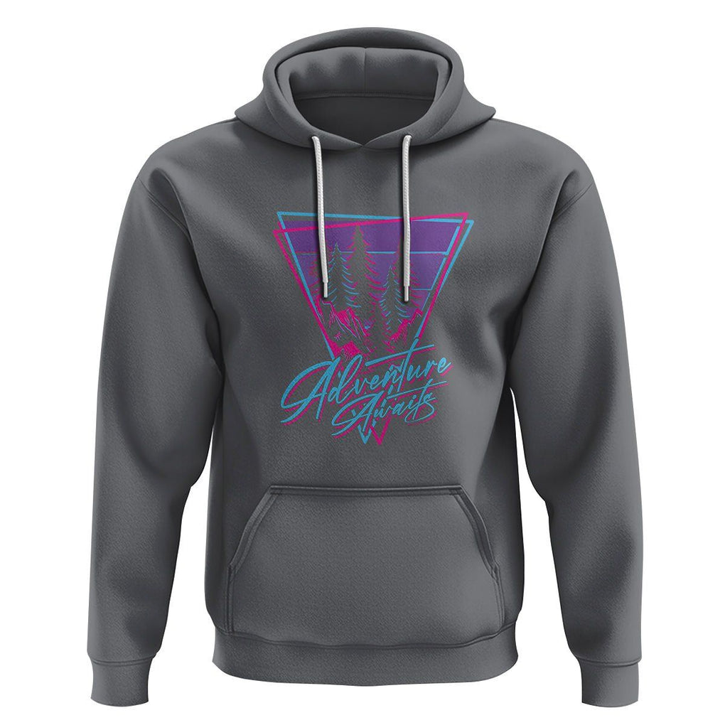 Camping Lover Hoodie Adventure Awaits Outdoors Hiking Mountains Climber TS09 Charcoal Printyourwear