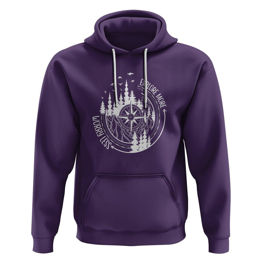 Camping Lover Hoodie Explore More Worry Less Adventure Outdoor Hiking Mountains Climber TS09 Purple Printyourwear