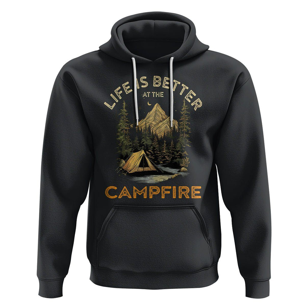 Camping Lover Hoodie Life Is Better At The Campfire TS09 Black Printyourwear