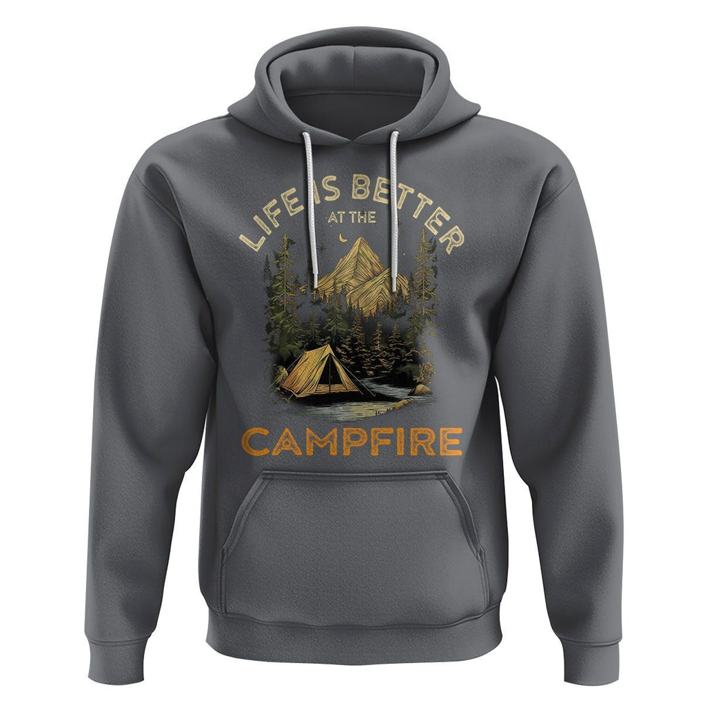 Camping Lover Hoodie Life Is Better At The Campfire TS09 Charcoal Printyourwear