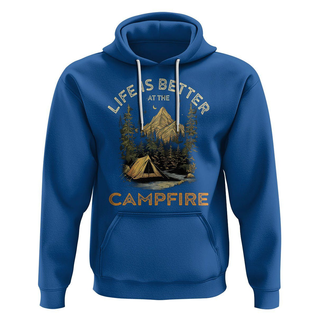 Camping Lover Hoodie Life Is Better At The Campfire TS09 Royal Blue Printyourwear