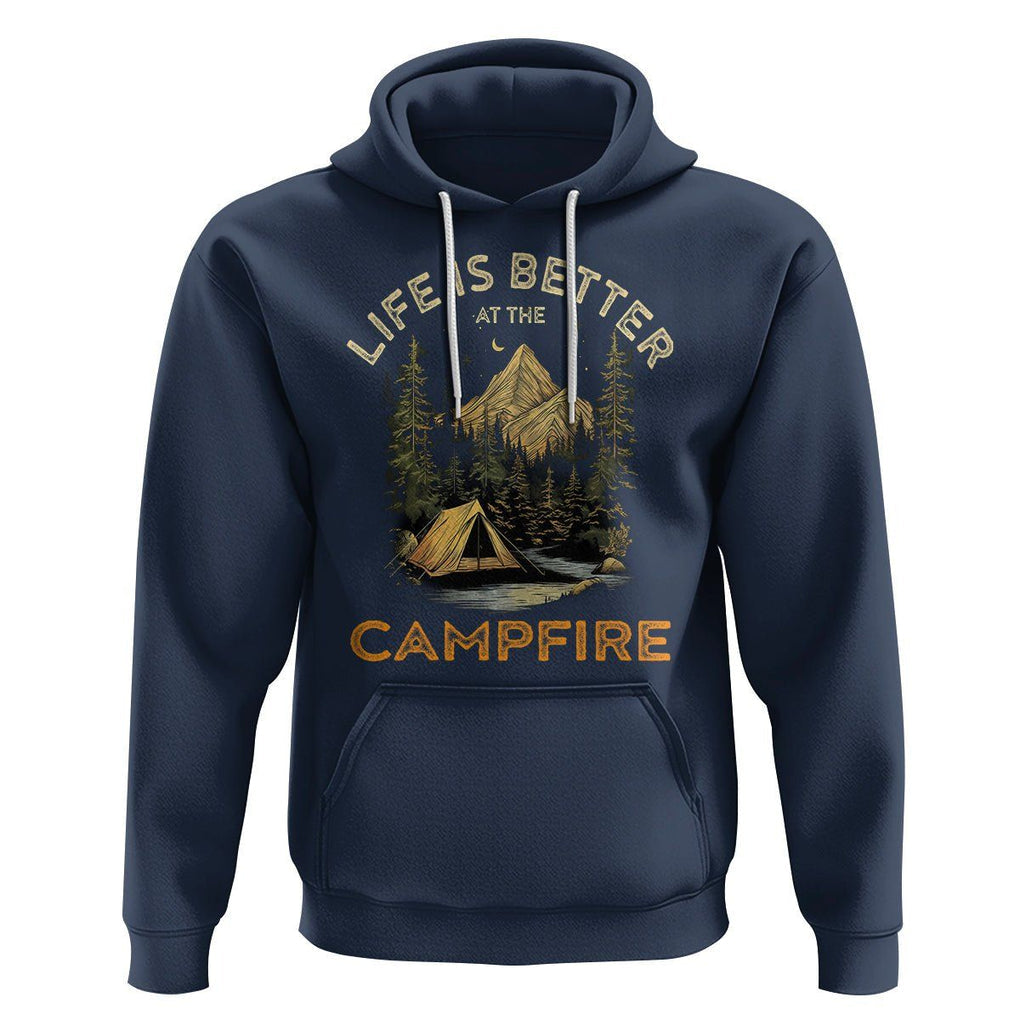 Camping Lover Hoodie Life Is Better At The Campfire TS09 Navy Printyourwear