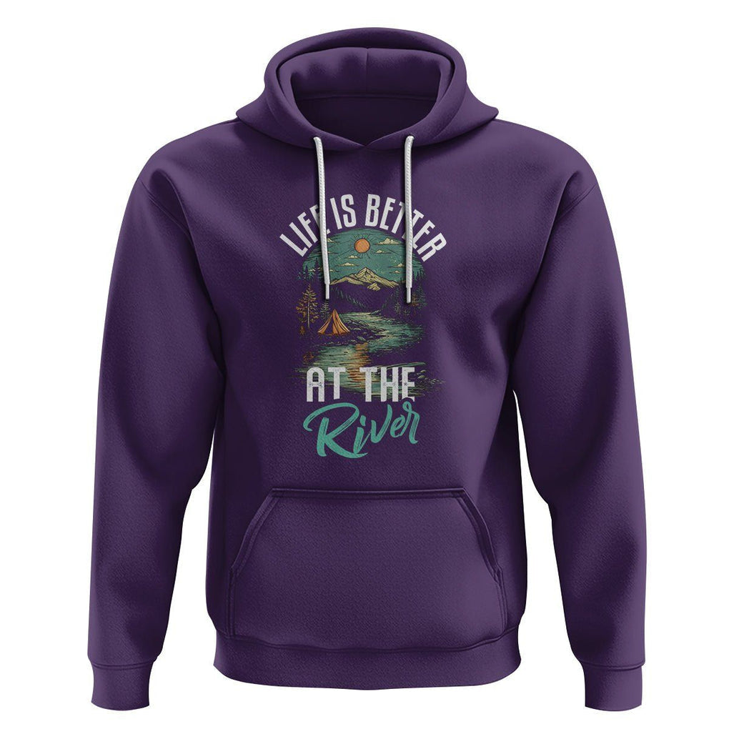 Camping Lover Hoodie Life Is Better At The River TS09 Purple Printyourwear
