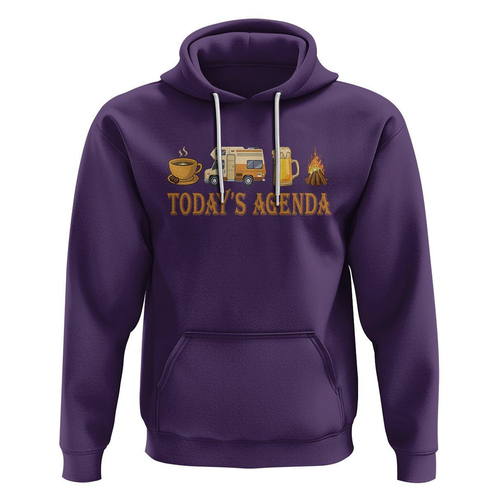 Camping Lover Hoodie Today's Agenda Road Trip RV Motorhome Campfire TS09 Purple Printyourwear