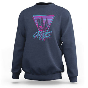 Camping Lover Sweatshirt Adventure Awaits Outdoors Hiking Mountains Climber TS09 Navy Printyourwear
