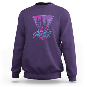 Camping Lover Sweatshirt Adventure Awaits Outdoors Hiking Mountains Climber TS09 Purple Printyourwear