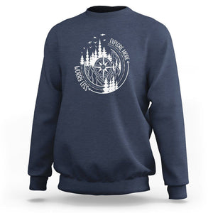 Camping Lover Sweatshirt Explore More Worry Less Adventure Outdoor Hiking Mountains Climber TS09 Navy Printyourwear