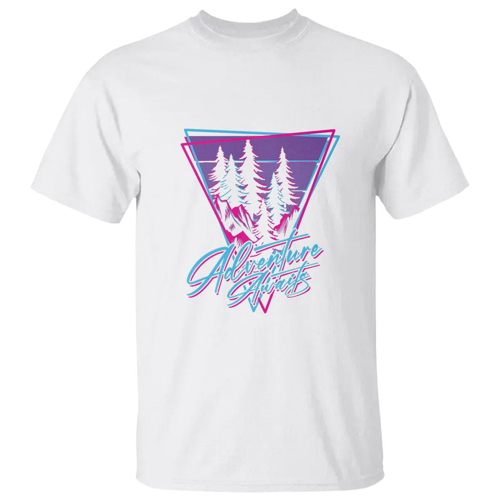 Camping Lover T Shirt Adventure Awaits Outdoors Hiking Mountains Climber TS09 White Printyourwear