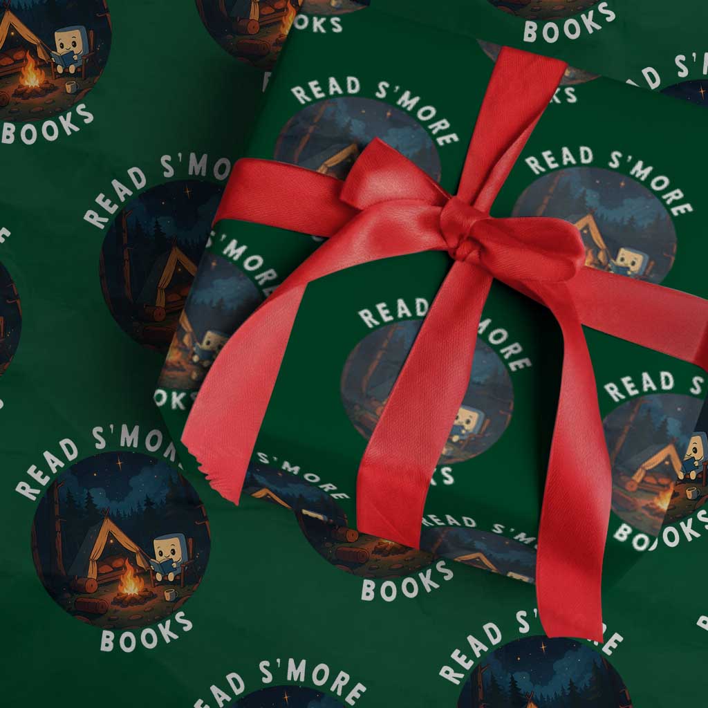 Camping Lover Wrapping Paper Roll Read Smore Books Funny Smores TS12 Green Print Your Wear