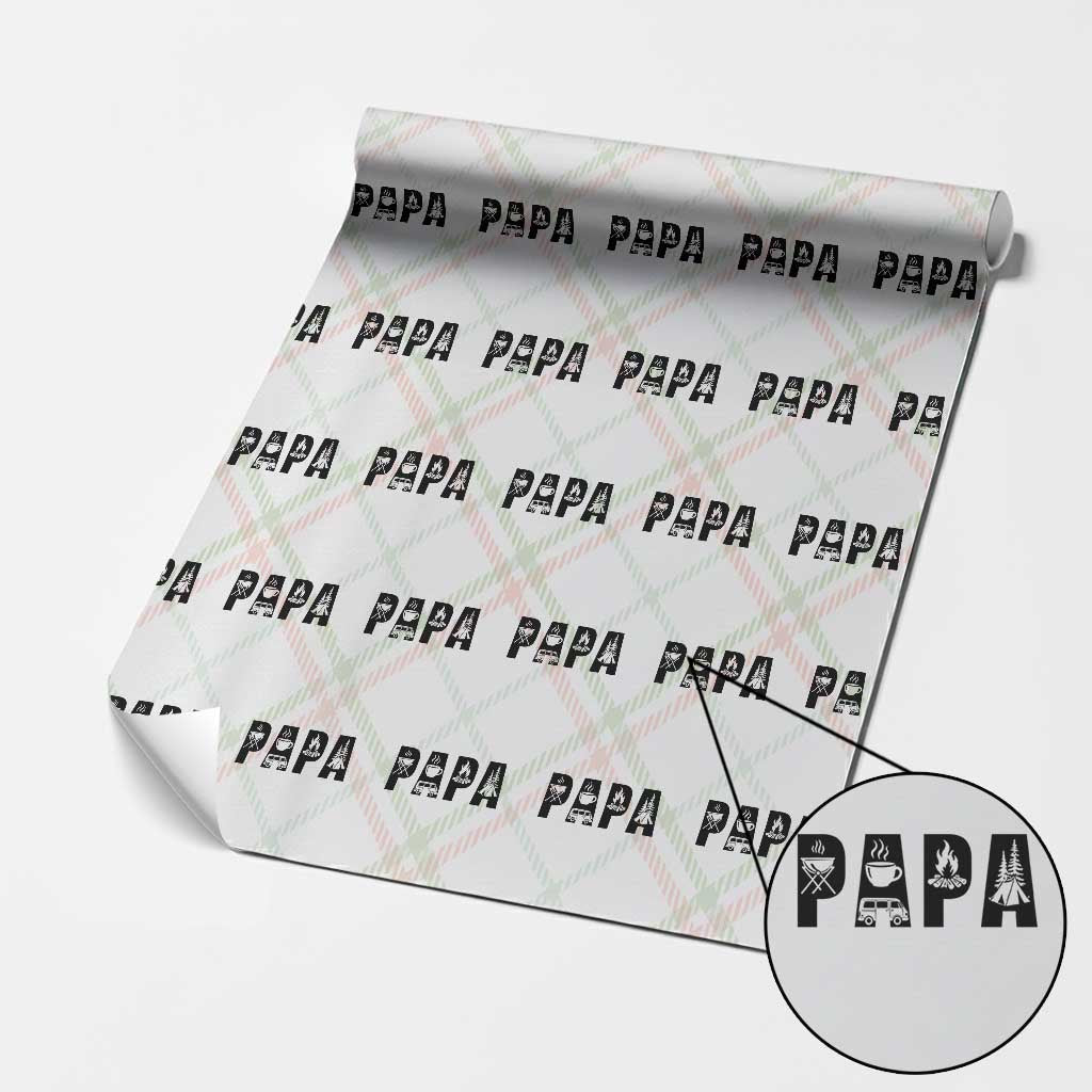 Camping Papa Wrapping Paper Roll Camper Dad Fathers Day Gift TS12 Christmas Plaid Print Your Wear