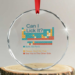 Can I Lick It Periodic Table Crystal Glass Ornament Funny Chemistry Science Teacher Student TS10 Transparent Glass 3'' Circle Print Your Wear