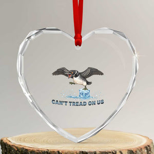Can Not Tread On Us Minnesota Loon Heart Crystal Glass Ornament Anti ICE MN Protest TS12 Transparent Glass 3'' Heart Print Your Wear