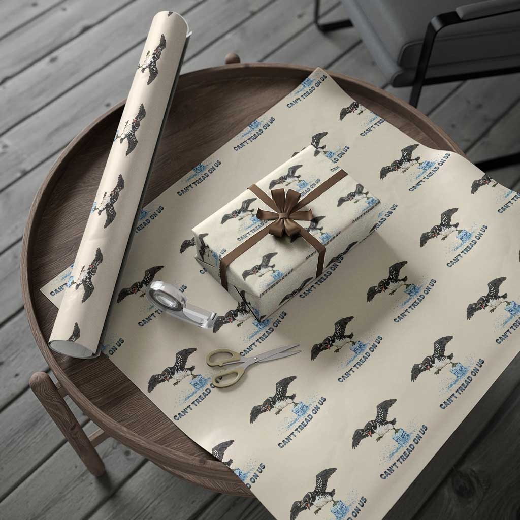 Can Not Tread On Us Minnesota Loon Wrapping Paper Roll Anti ICE MN Protest TS12 Beige Print Your Wear