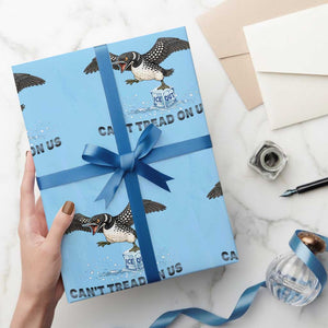 Can Not Tread On Us Minnesota Loon Wrapping Paper Roll Anti ICE MN Protest TS12 Light Blue Print Your Wear