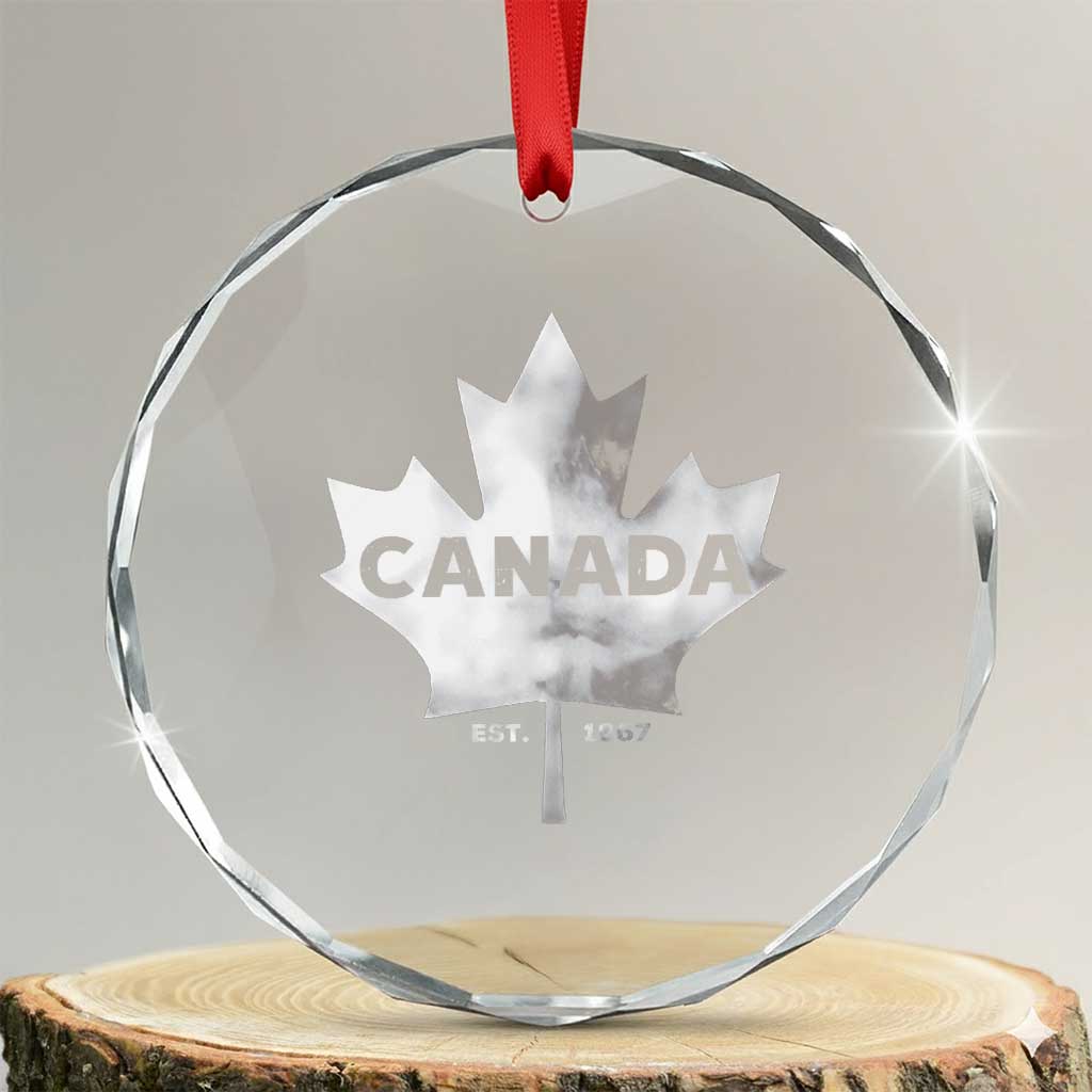 Canada Flag Crystal Glass Ornament Canadian Maple Leaf Vintage Retro Sport TS10 Transparent Glass 3'' Circle Print Your Wear