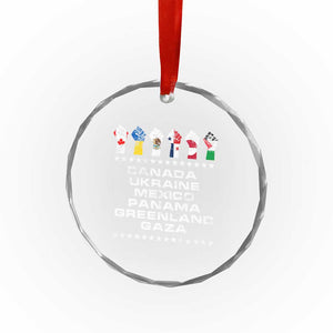 Canada Greenland Mexico Panama Gaza Ukraine Pride Crystal Glass Ornament Hand Fist - Print Your Wear