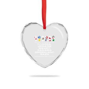 Canada Greenland Mexico Panama Gaza Ukraine Pride Heart Crystal Glass Ornament Hand Fist - Print Your Wear