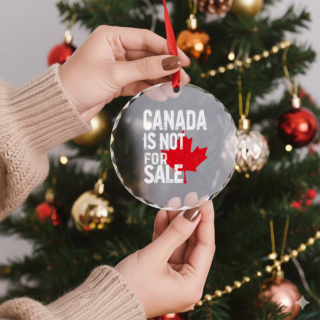 Canada Is Not For Sale Crystal Glass Ornament Distressed Vintage Canadian Maple Leaf TS02 Print Your Wear