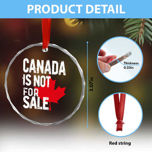 Canada Is Not For Sale Crystal Glass Ornament Distressed Vintage Canadian Maple Leaf TS02 Print Your Wear