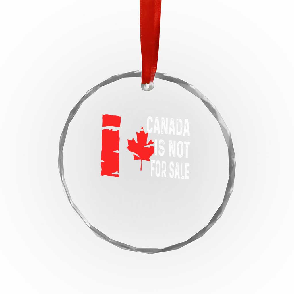 Canada Is Not For Sale Crystal Glass Ornament Maple Leaf Candadian Flag Distressed TS02 Print Your Wear