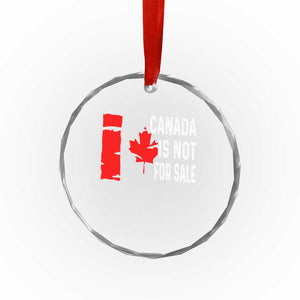 Canada Is Not For Sale Crystal Glass Ornament Maple Leaf Candadian Flag Distressed - Print Your Wear