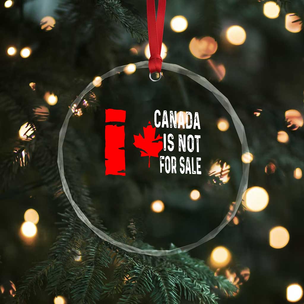 Canada Is Not For Sale Crystal Glass Ornament Maple Leaf Candadian Flag Distressed TS02 Print Your Wear