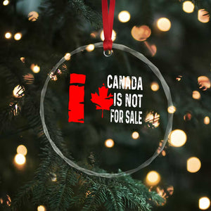 Canada Is Not For Sale Crystal Glass Ornament Maple Leaf Candadian Flag Distressed - Print Your Wear