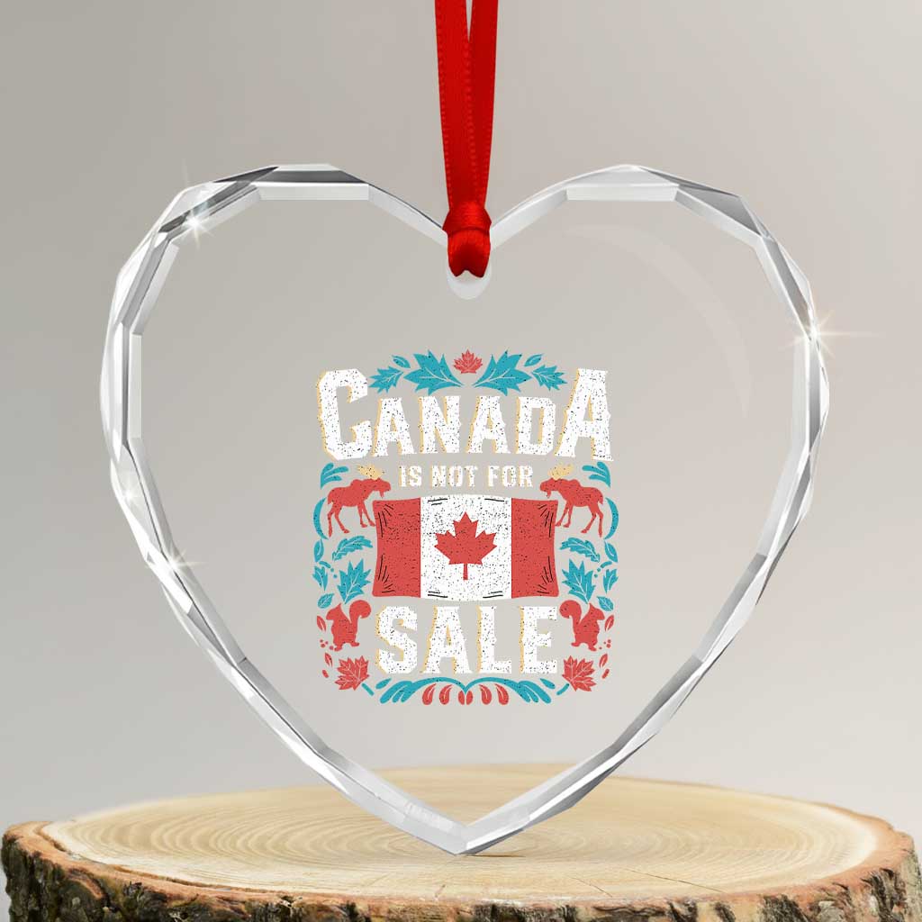 Canada Is Not For Sale Heart Crystal Glass Ornament TS02 Transparent Glass 3'' Heart Print Your Wear