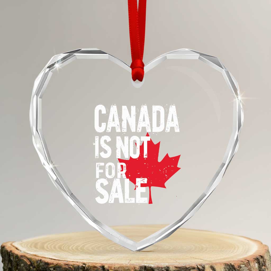 Canada Is Not For Sale Heart Crystal Glass Ornament Distressed Vintage Canadian Maple Leaf TS02 Transparent Glass 3'' Heart Print Your Wear