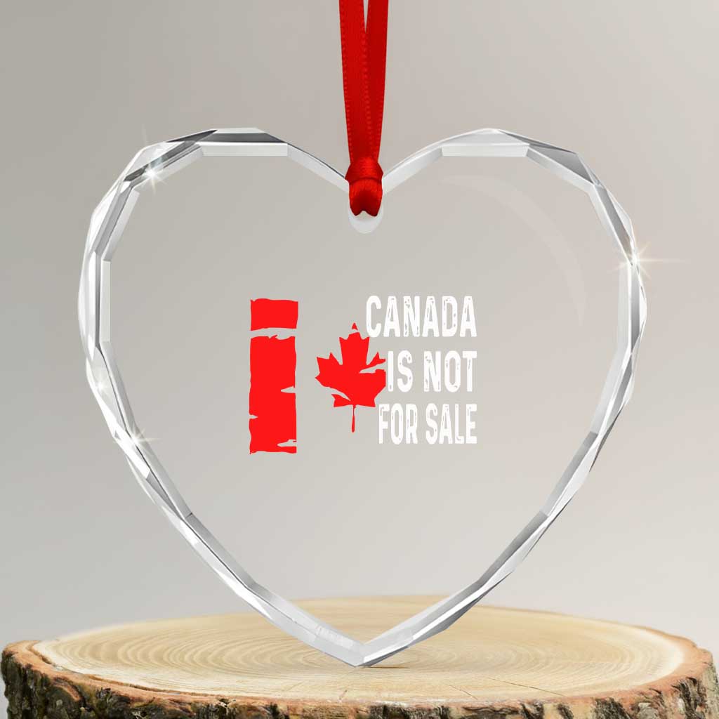 Canada Is Not For Sale Heart Crystal Glass Ornament Maple Leaf Candadian Flag Distressed TS02 Transparent Glass 3'' Heart Print Your Wear