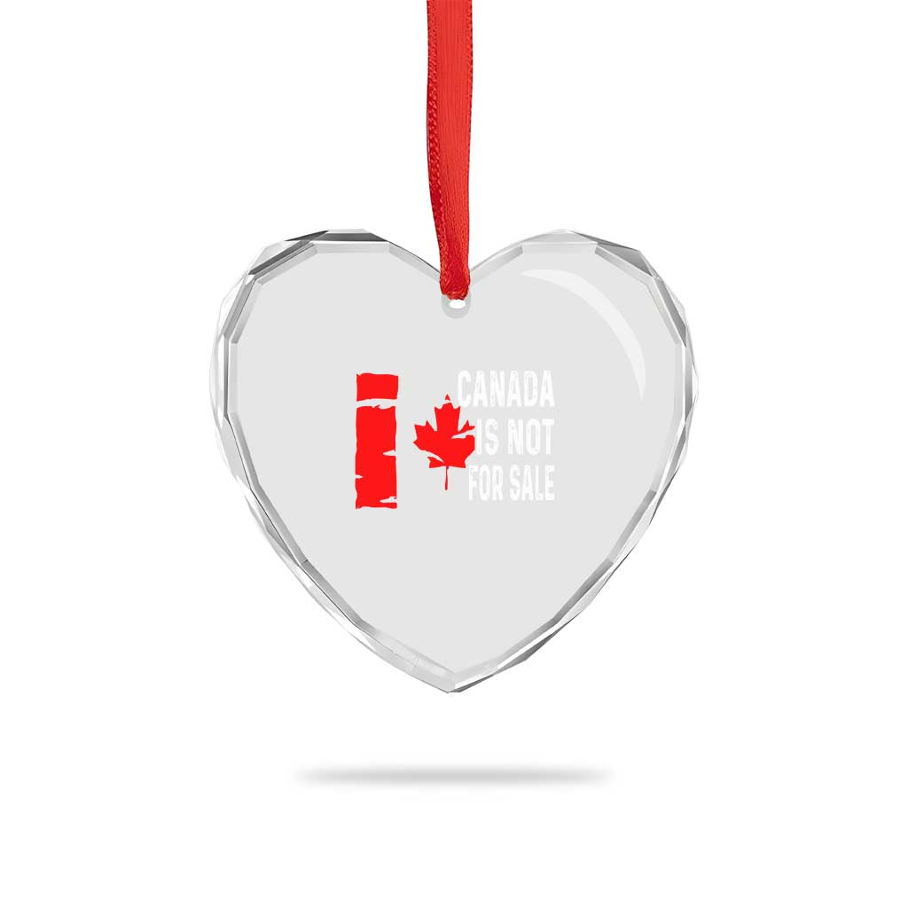 Canada Is Not For Sale Heart Crystal Glass Ornament Maple Leaf Candadian Flag Distressed TS02 Print Your Wear