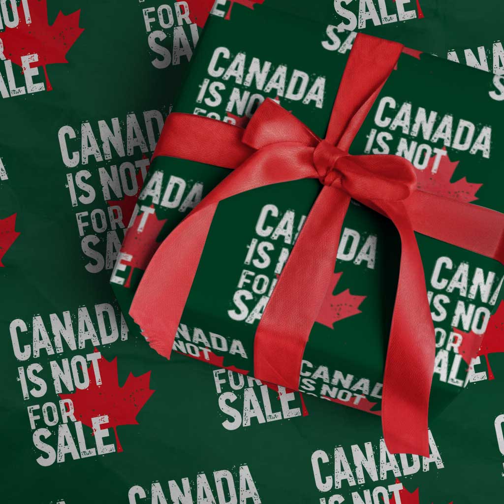 Canada Is Not For Sale Wrapping Paper Roll Distressed Vintage Canadian Maple Leaf TS02 Green Print Your Wear