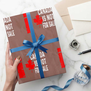 Canada Is Not For Sale Wrapping Paper Roll Maple Leaf Candadian Flag Distressed TS02 Mocha Print Your Wear